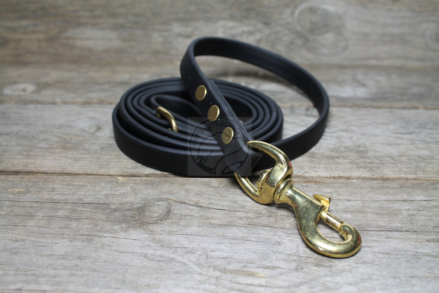 Jet Black Biothane Dog Leash - Regular 16mm (5/8") width