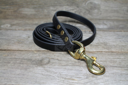 Jet Black Biothane Dog Leash - Regular 16mm (5/8") width