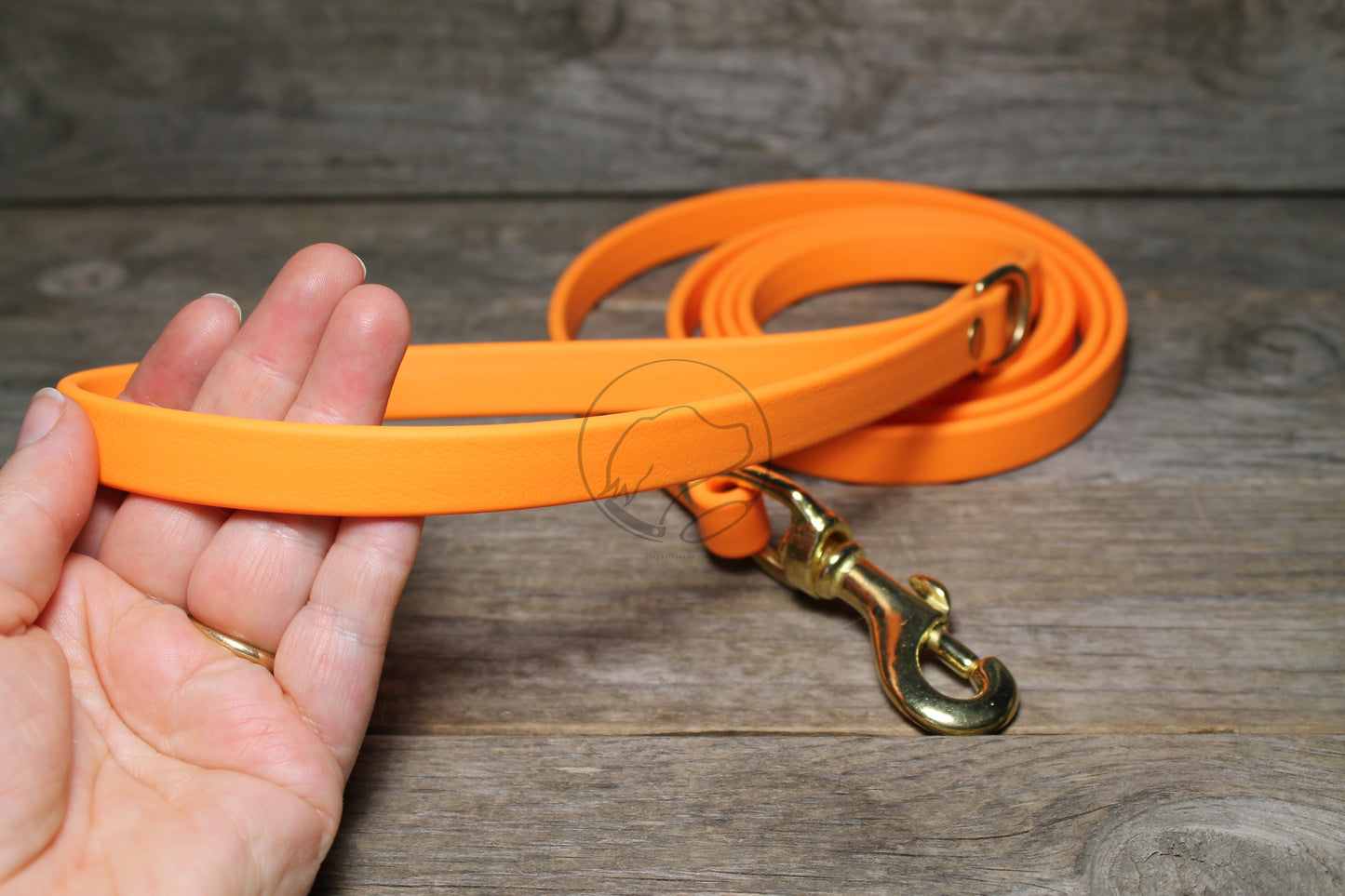 Bright Pumpkin Orange Biothane Dog Leash - Regular 16mm (5/8") width