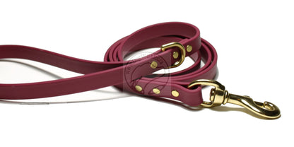 Wine Merlot Biothane Dog Leash - Regular 16mm (5/8") width