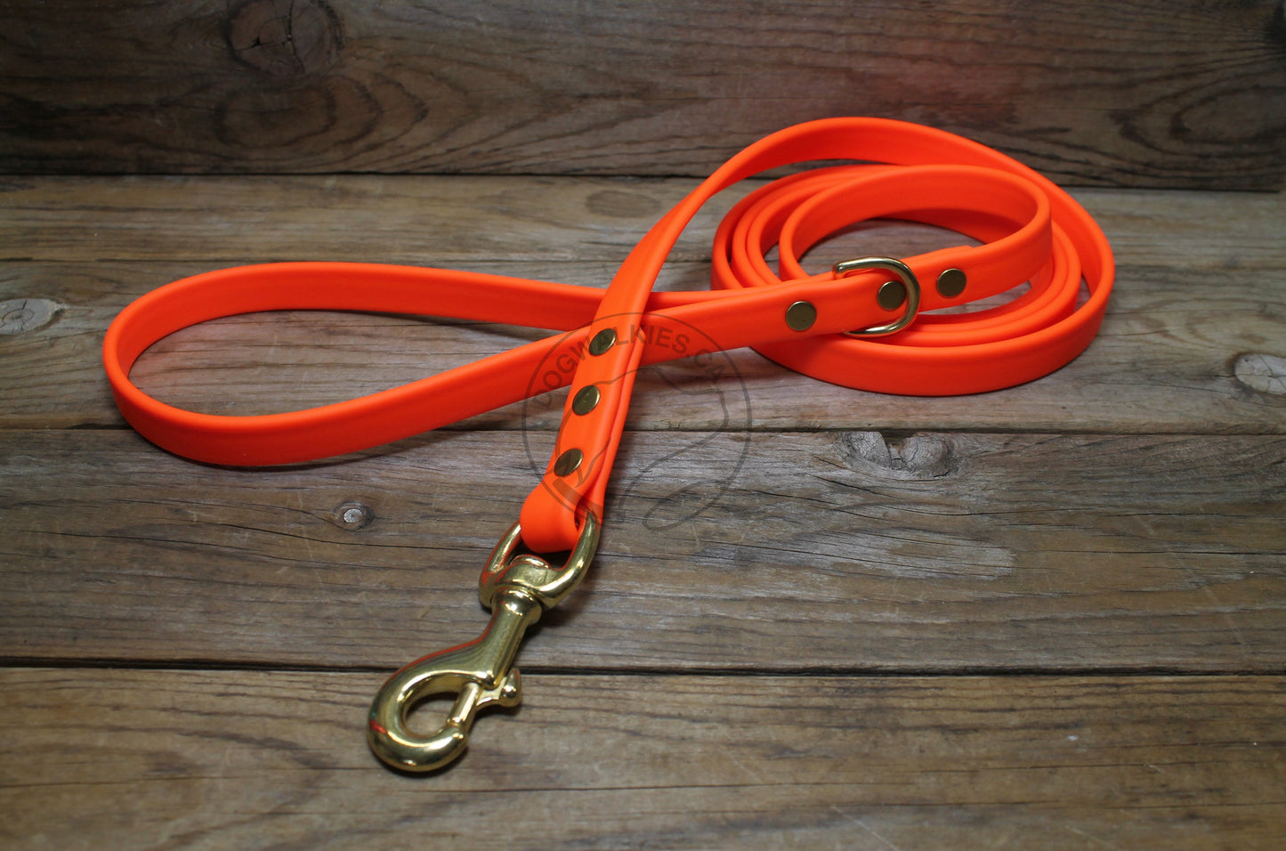 Neon Blaze Orange Biothane Dog Leash - Regular 16mm (5/8") width