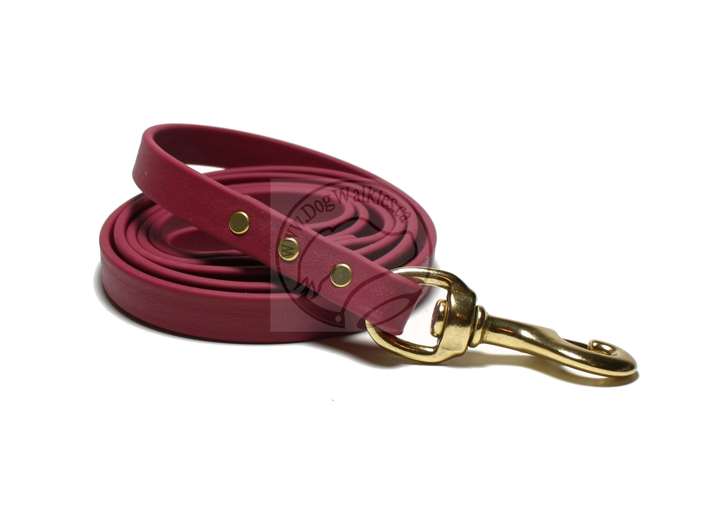 Wine Merlot Biothane Dog Leash - Regular 16mm (5/8") width