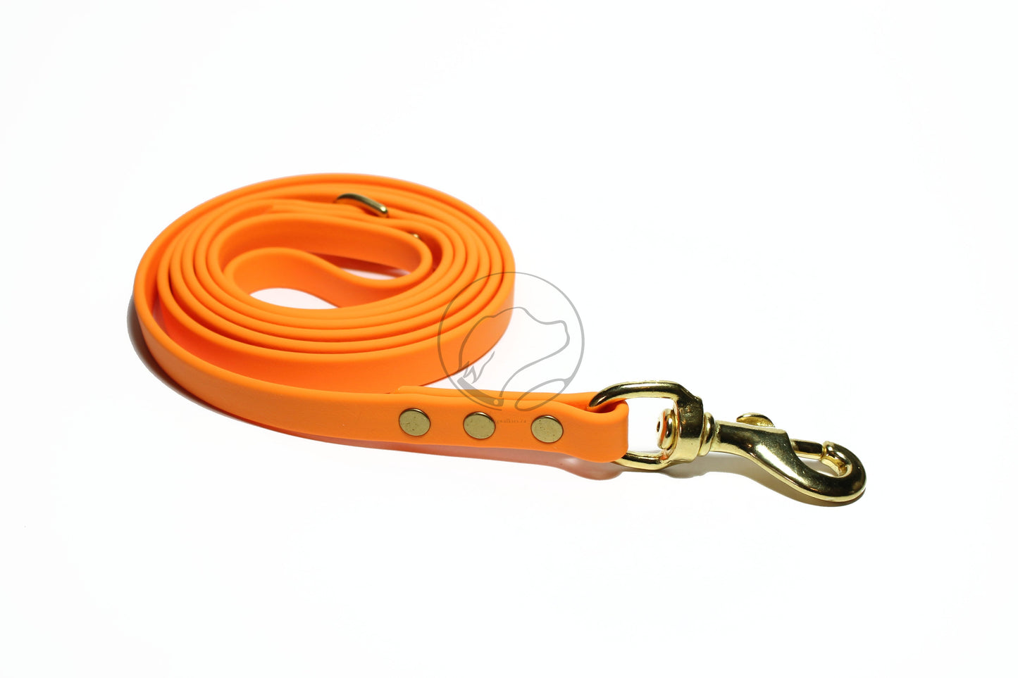 Bright Pumpkin Orange Biothane Dog Leash - Regular 16mm (5/8") width