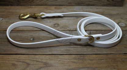 Snow White Biothane Dog Leash - Regular 16mm (5/8") width