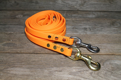 Bright Pumpkin Orange Biothane Dog Leash - Regular 16mm (5/8") width