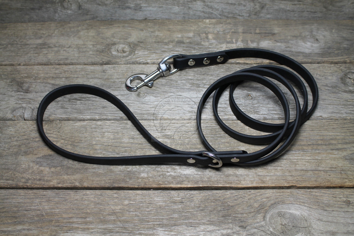 Jet Black Biothane Dog Leash - Regular 16mm (5/8") width