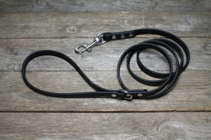 Jet Black Biothane Dog Leash - Regular 16mm (5/8") width