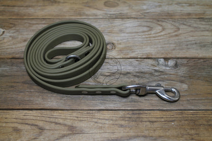 Olive Green Biothane Dog Leash - Regular 16mm (5/8") width