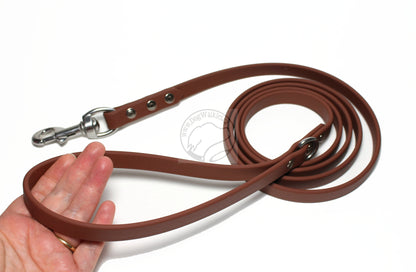 Milk Chocolate Brown Biothane Dog Leash - Regular 16mm (5/8") width