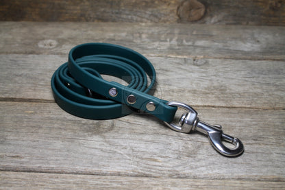 Pine Green Biothane Dog Leash - Regular 16mm (5/8") width