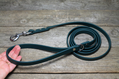 Pine Green Biothane Dog Leash - Regular 16mm (5/8") width