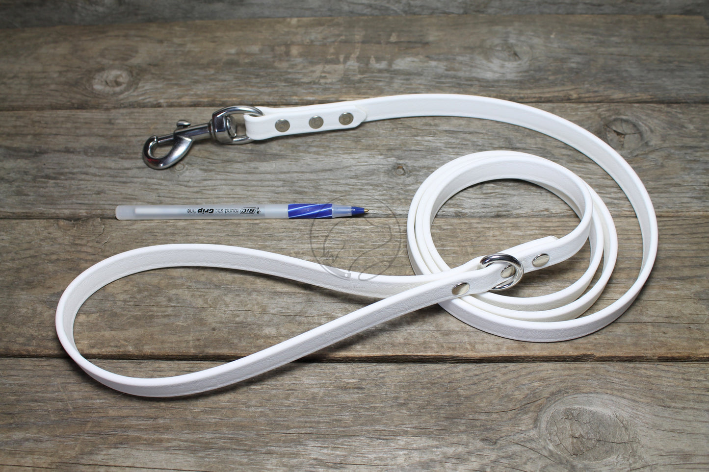 Snow White Biothane Dog Leash - Regular 16mm (5/8") width