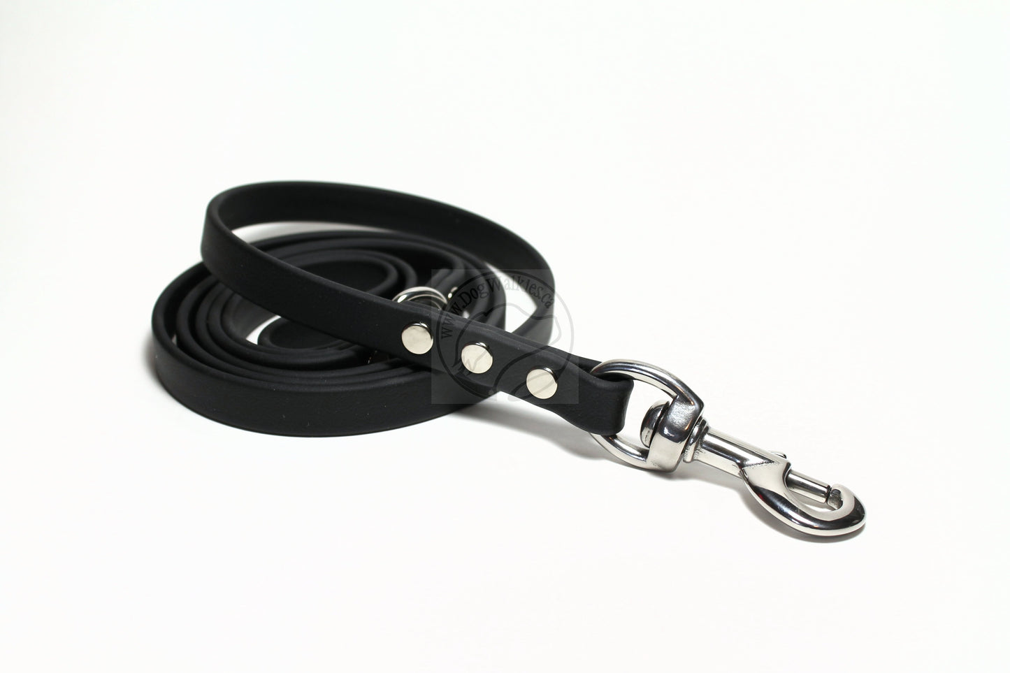 Jet Black Biothane Dog Leash - Regular 16mm (5/8") width