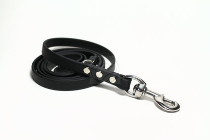 Jet Black Biothane Dog Leash - Regular 16mm (5/8") width