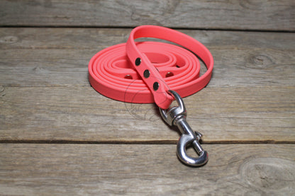 Peach Coral Biothane Dog Leash - Regular 16mm (5/8") width