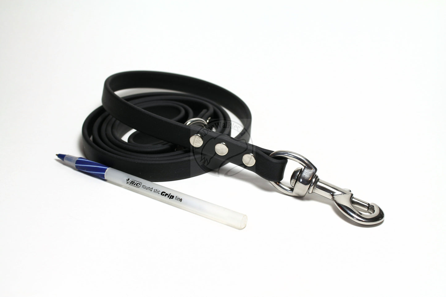 Jet Black Biothane Dog Leash - Regular 16mm (5/8") width