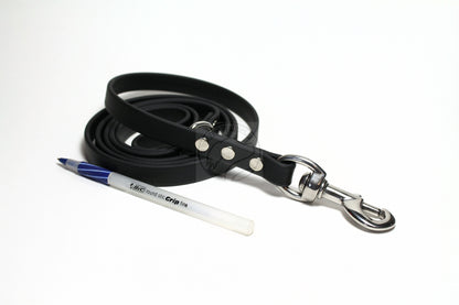 Jet Black Biothane Dog Leash - Regular 16mm (5/8") width