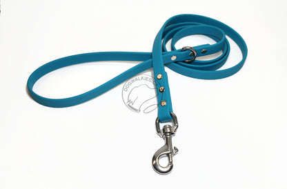 Oasis Blue Biothane Dog Leash - Regular 16mm (5/8") width