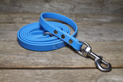 Caribbean Blue Biothane Dog Leash - Regular 16mm (5/8") width