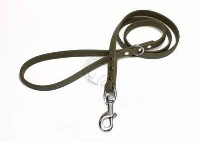 Olive Green Biothane Dog Leash - Regular 16mm (5/8") width