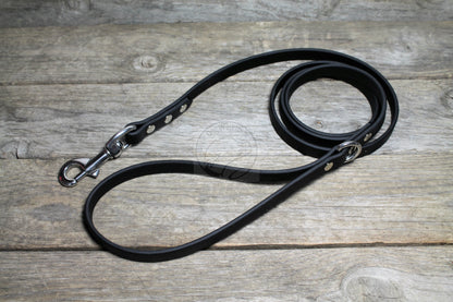 Jet Black Biothane Dog Leash - Regular 16mm (5/8") width