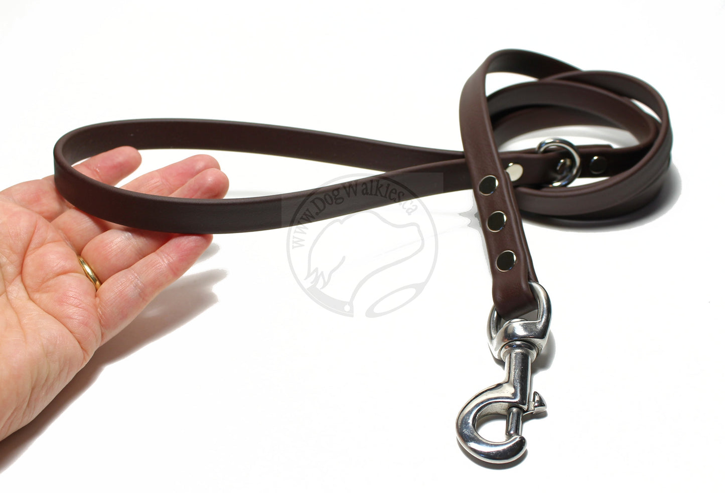 Dark Chocolate Brown Biothane Dog Leash - Regular 16mm (5/8") width