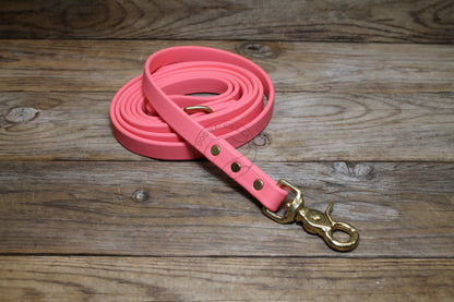 Peach Coral Biothane Dog Leash - Regular 16mm (5/8") width