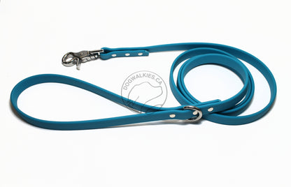 Oasis Blue Biothane Dog Leash - Regular 16mm (5/8") width