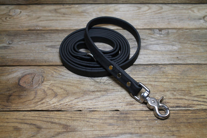 Jet Black Biothane Dog Leash - Regular 16mm (5/8") width