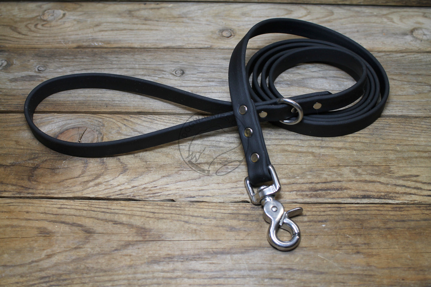 Jet Black Biothane Dog Leash - Regular 16mm (5/8") width