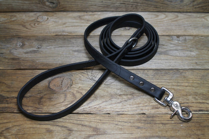 Jet Black Biothane Dog Leash - Regular 16mm (5/8") width