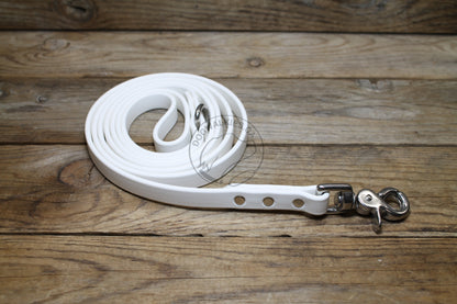 Snow White Biothane Dog Leash - Regular 16mm (5/8") width