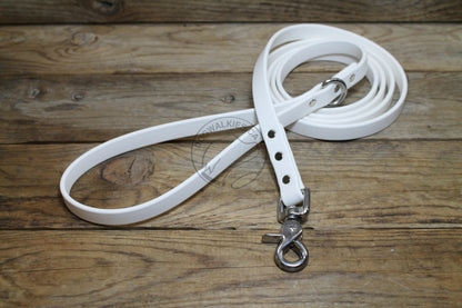Snow White Biothane Dog Leash - Regular 16mm (5/8") width