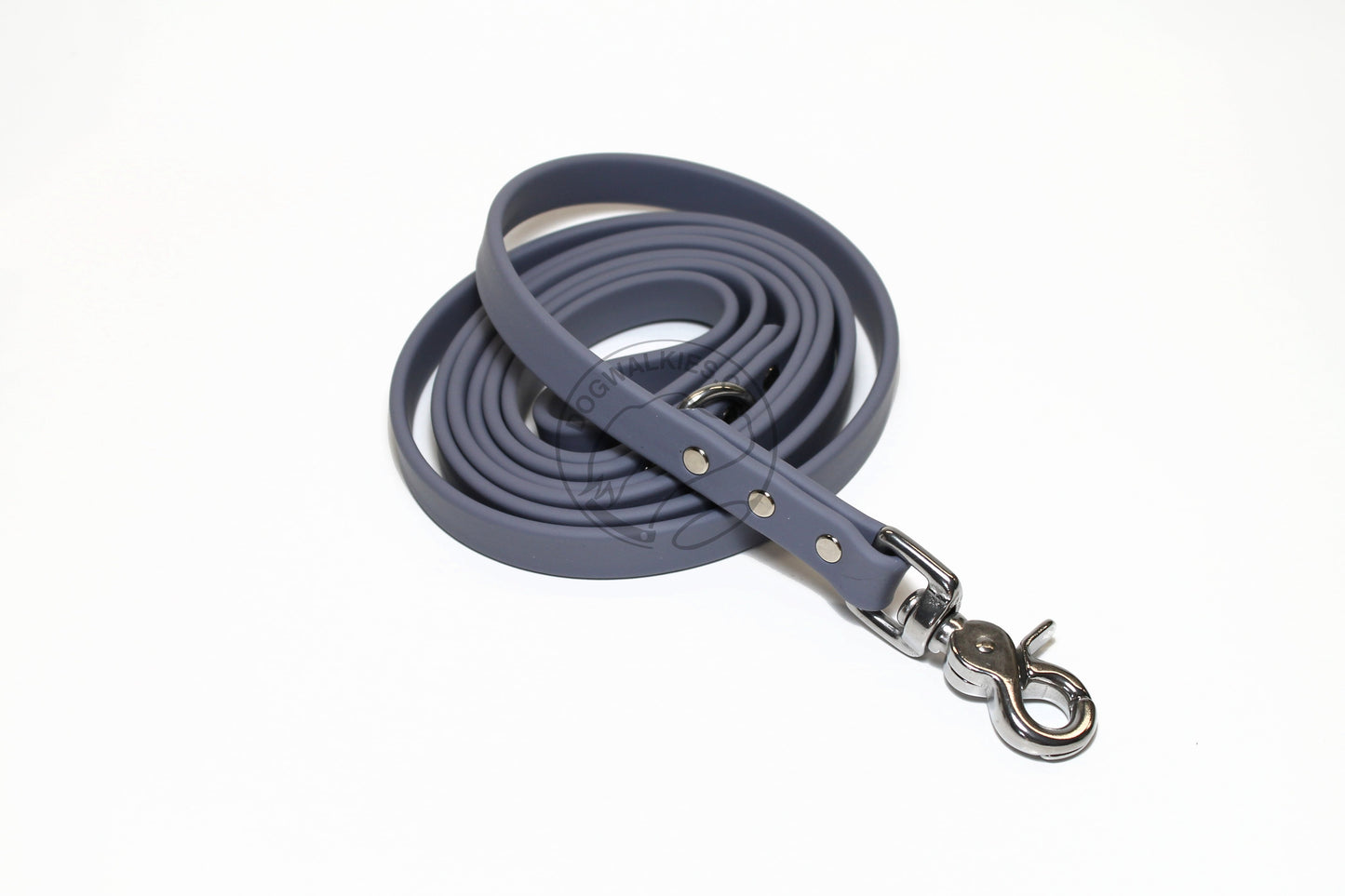 Stormy Grey or Gray Biothane Dog Leash - Regular 16mm (5/8") width