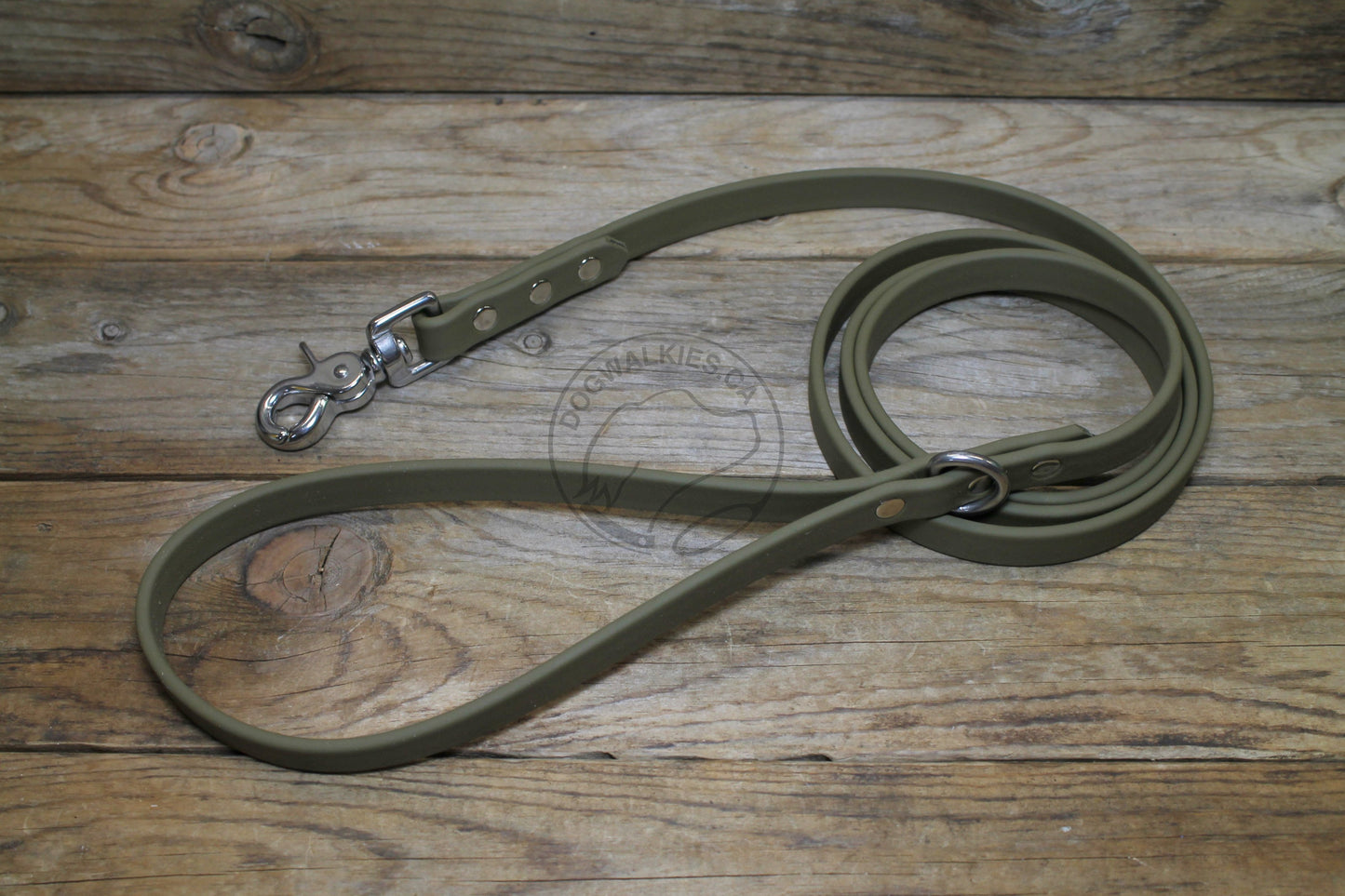 Olive Green Biothane Dog Leash - Regular 16mm (5/8") width
