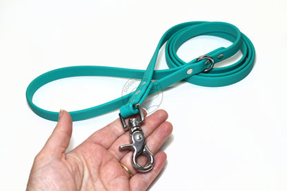 Teal Biothane Dog Leash - Regular 16mm (5/8") width