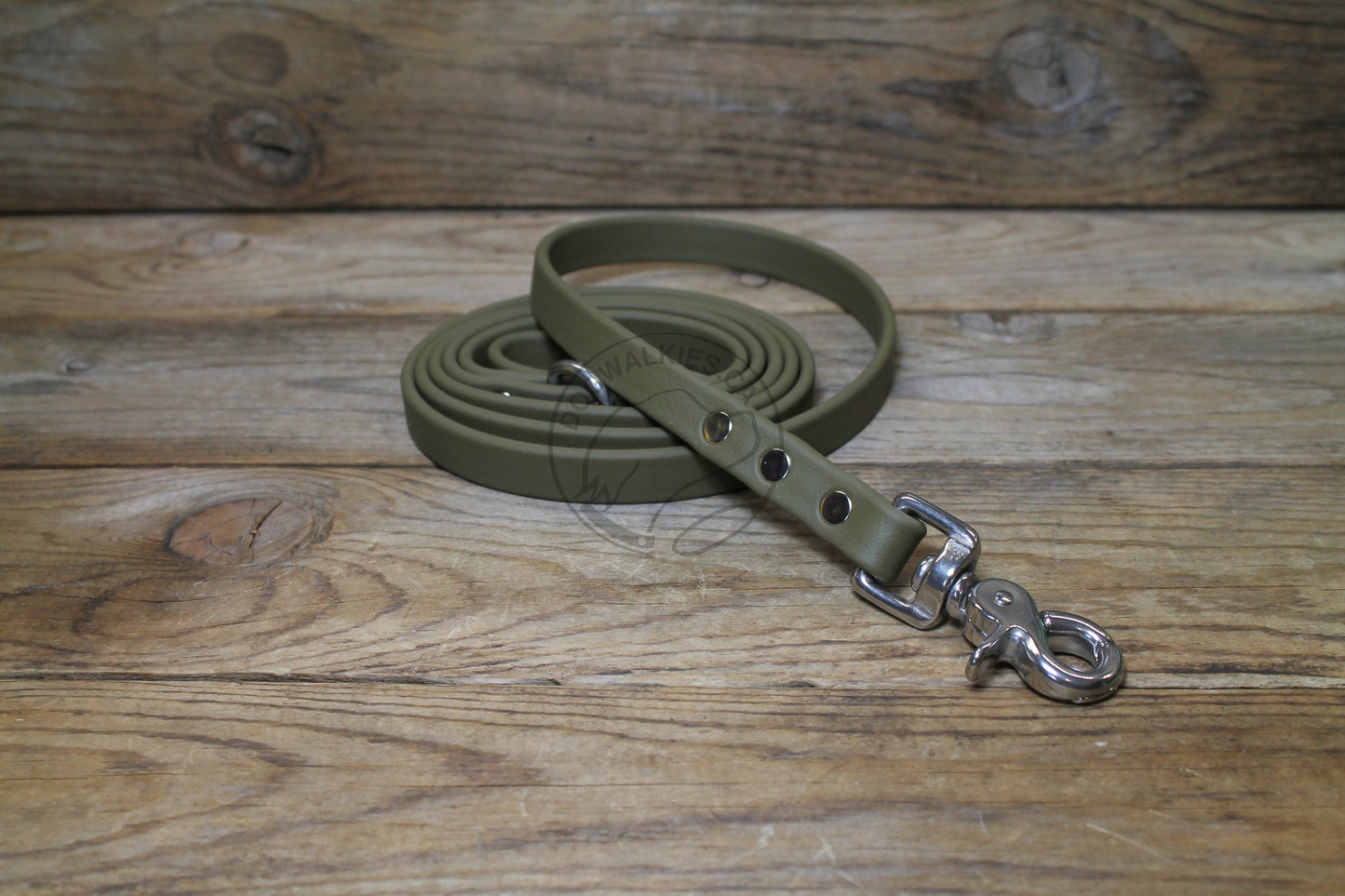 Olive Green Biothane Dog Leash - Regular 16mm (5/8") width