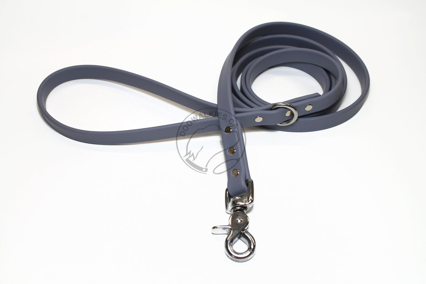 Stormy Grey or Gray Biothane Dog Leash - Regular 16mm (5/8") width