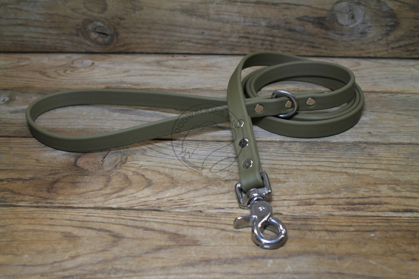 Olive Green Biothane Dog Leash - Regular 16mm (5/8") width