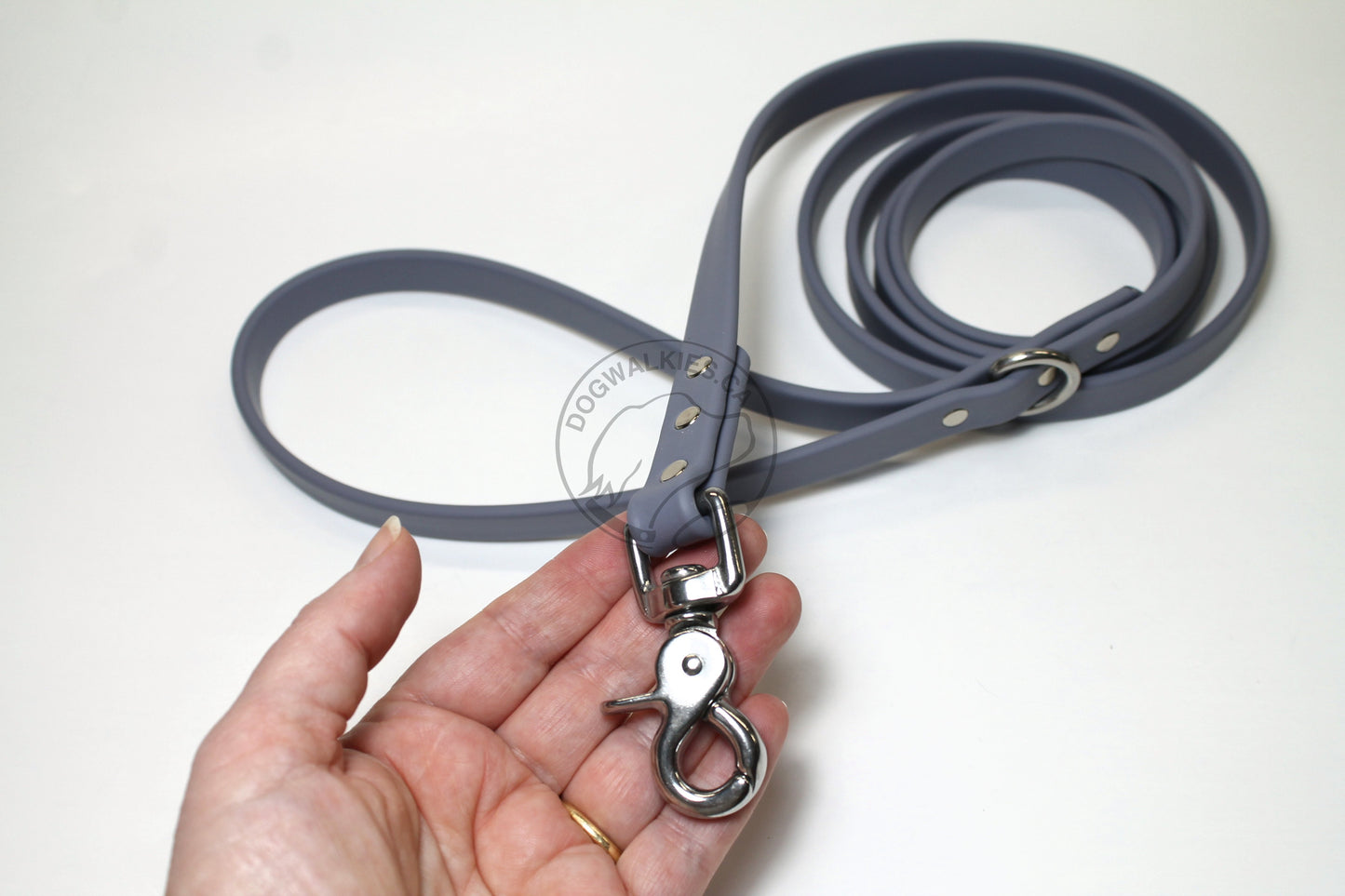 Stormy Grey or Gray Biothane Dog Leash - Regular 16mm (5/8") width