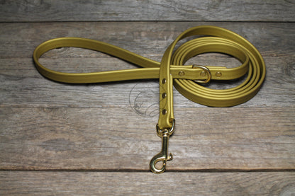 Gold Biothane Dog Leash - Regular 16mm (5/8") width