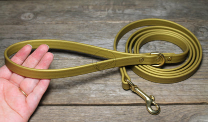 Gold Biothane Dog Leash - Regular 16mm (5/8") width