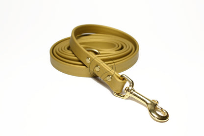 Gold Biothane Dog Leash - Regular 16mm (5/8") width