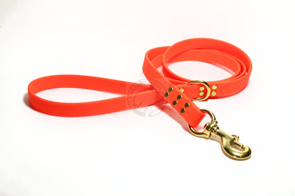 Neon Blaze Orange Biothane Large Dog Leash