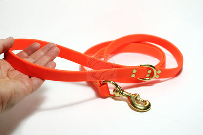 Neon Blaze Orange Biothane Large Dog Leash