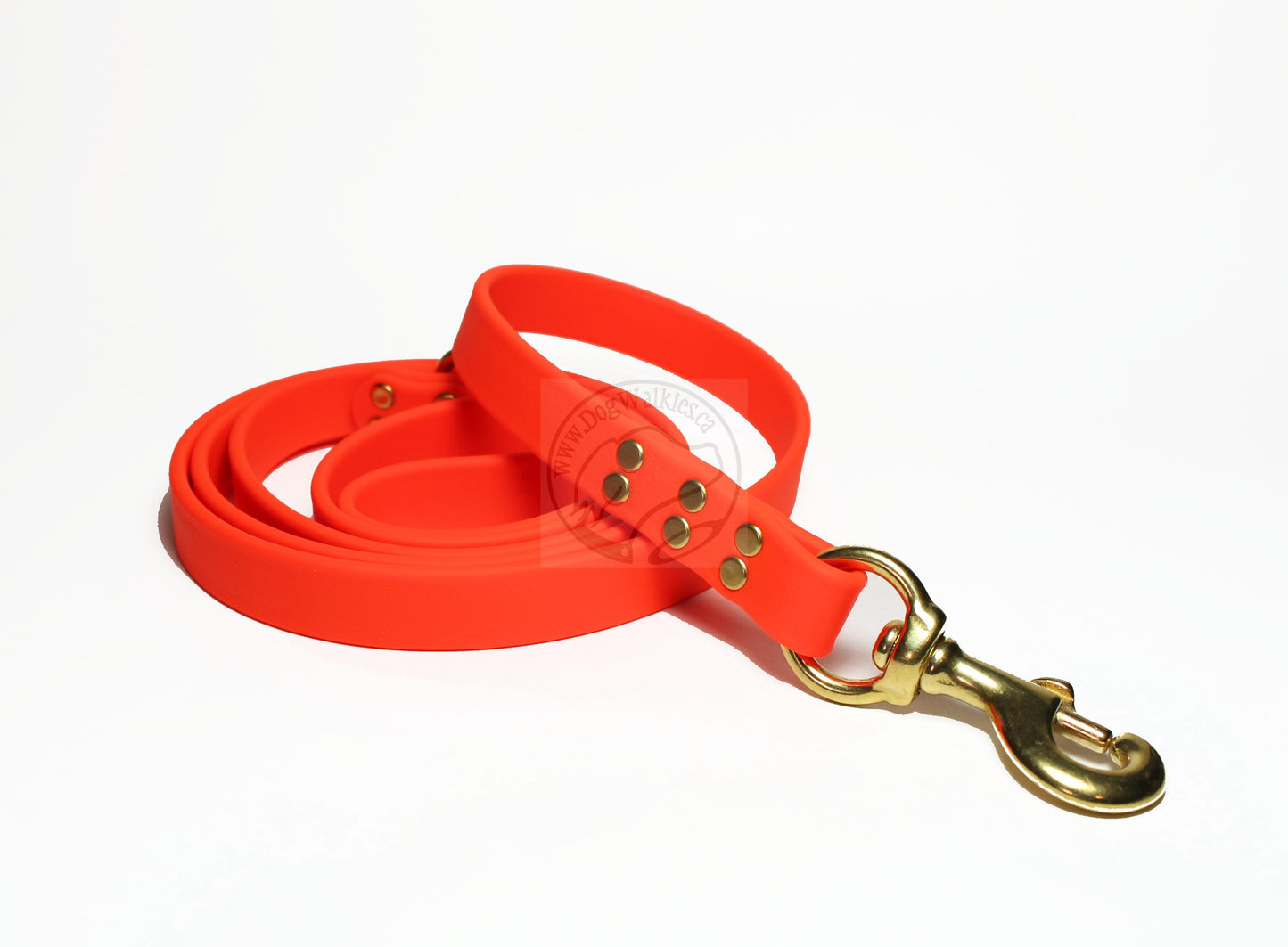 Neon Blaze Orange Biothane Large Dog Leash