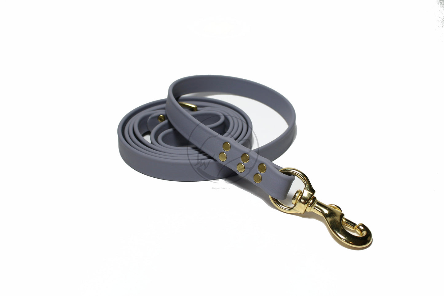 Stormy Gray or Grey Biothane Large Dog Leash