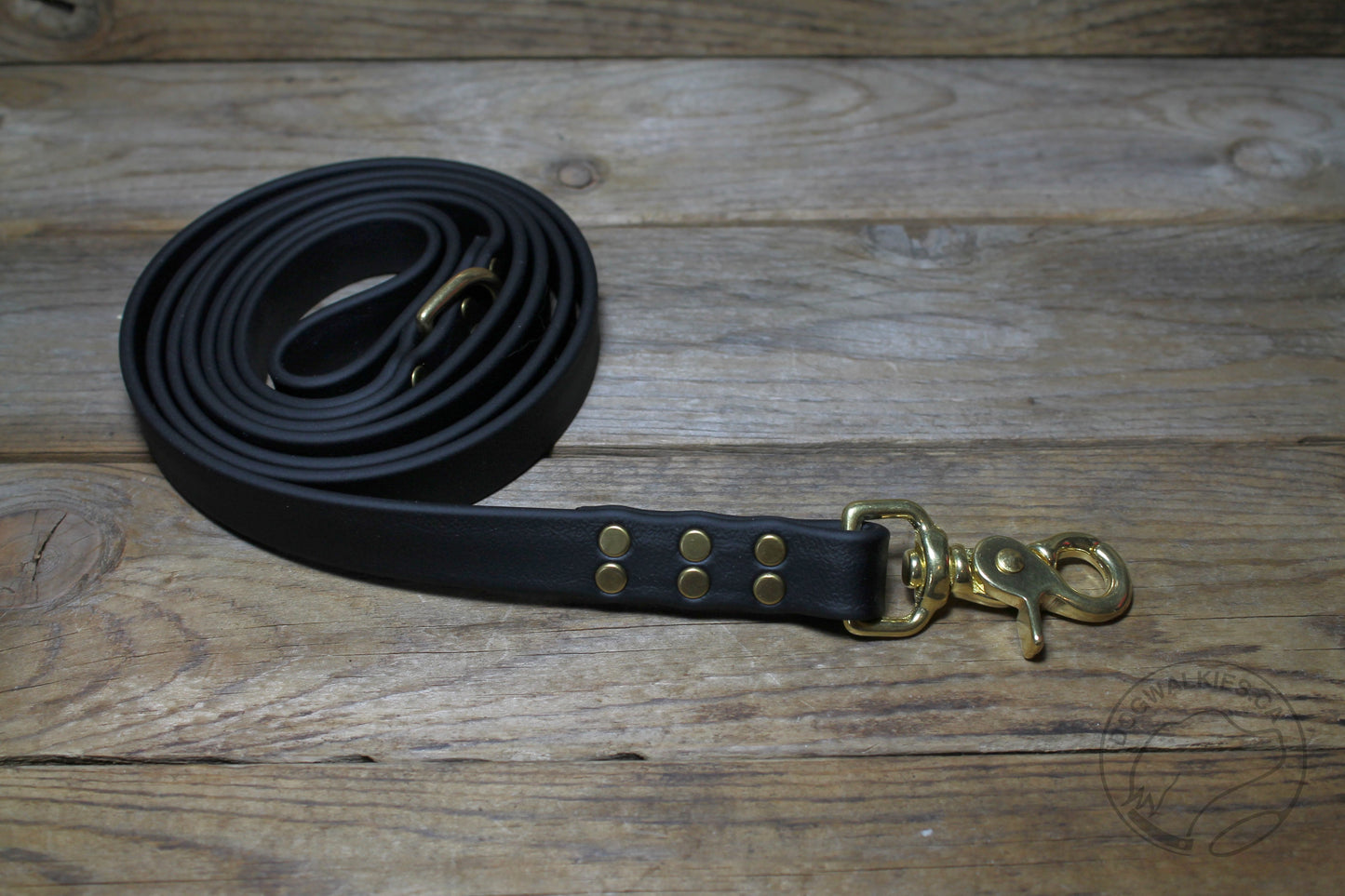 Jet Black Biothane Large Dog Leash