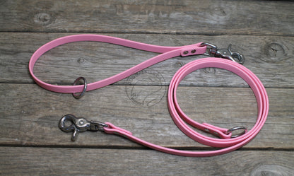 Two Section Leash, Handle with Drag Line - Biothane Dog Leash 12mm (1/2") wide