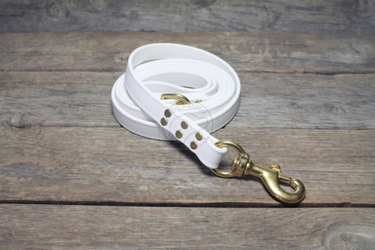 Snow White Biothane Large Dog Leash